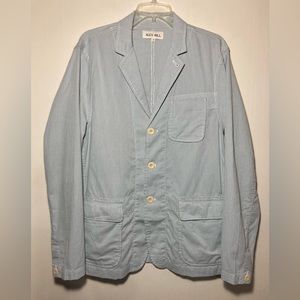 Alex Mill Men’s Striped Lightweight Jacket Button Closure 3 Pockets Sz Medium